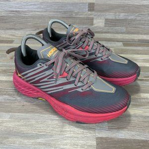 Hoka One One Speedgoat 4 Women’s Size 8 Grey Pink Running Shoes 1106527 CPPNK